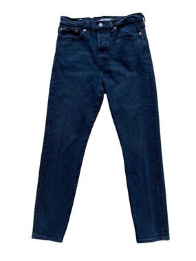 Levis Premium Wedgie Fit High-Rise Button-Fly Black Denim Jeans W28